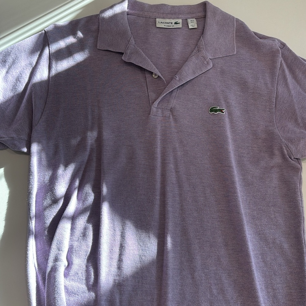 Lacoste/EUC Purple Button Down Shirt Polo